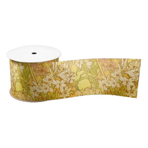 Alfonse Mucha Art Nouveau Lilienblumen Satinband