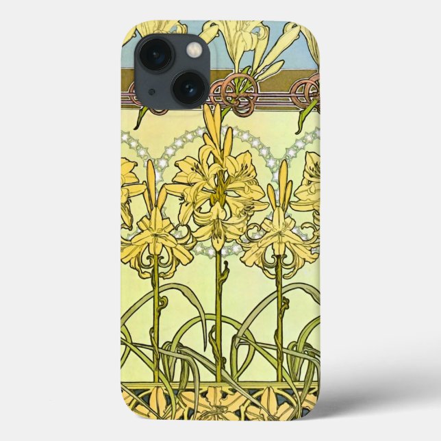 Alfonse Mucha Art Nouveau Lilimuster Case-Mate iPhone Hülle (Rückseite)