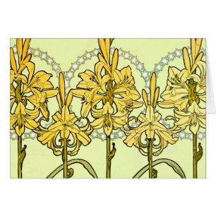 Alfonse Mucha Art Nouveau Lily Floral Pattern