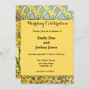 Alfonse Mucha Art Nouveau Lily Floral Pattern Einladung