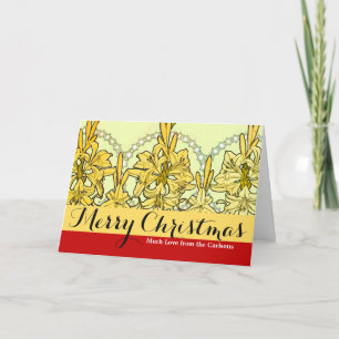 Alfonse Mucha Art Nouveau Lily Floral Pattern Feiertagskarte