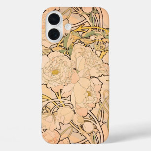 Alfonse Mucha Art Nouveau Peonies iPhone 16 Plus Hülle