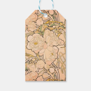 Alfonse Mucha Art Nouveau Peonies Geschenkanhänger