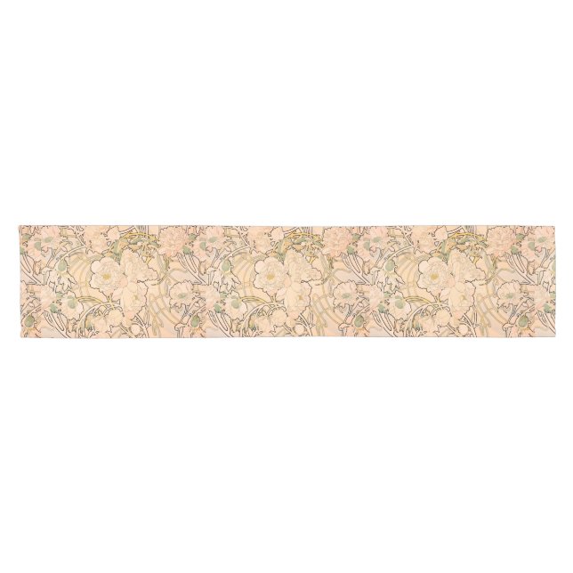 Alfonse Mucha Art Nouveau Peonies Kurzer Tischläufer (Horizontal)
