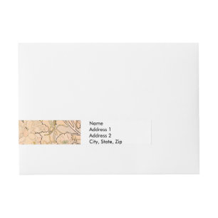 Alfonse Mucha Art Nouveau Peonies Rundum-Adressaufkleber