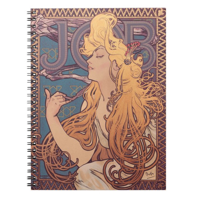 Alfonse Mucha Job Art Nouveau Frau Notizblock (Vorderseite)
