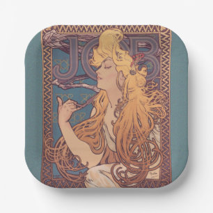 Alfonse Mucha Job Art Nouveau Frau Pappteller