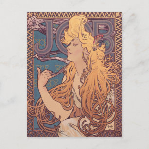Alfonse Mucha Job Art Nouveau Frau Postkarte
