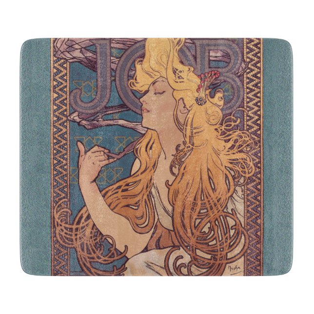 Alfonse Mucha Job Art Nouveau Frau Schneidebrett (Vorderseite)