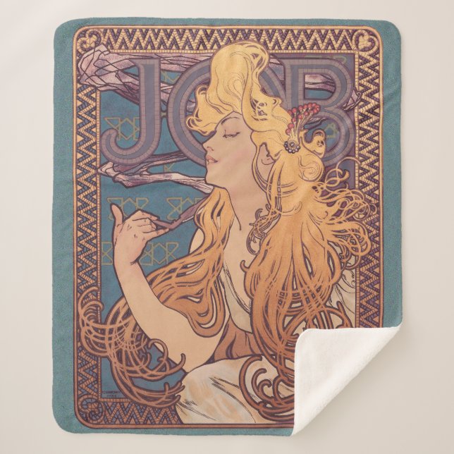Alfonse Mucha Job Art Nouveau Frau Sherpadecke (Vorderseite)