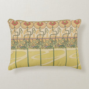 Alfonse Mucha Mohn Art Nouveau Florale Tapete Dekokissen