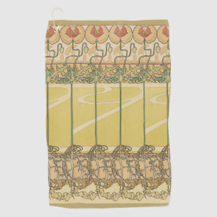Alfonse Mucha Mohn Art Nouveau Florale Tapete Golfhandtuch