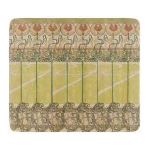 Alfonse Mucha Mohn Art Nouveau Florale Tapete Schneidebrett