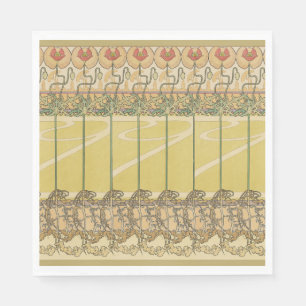 Alfonse Mucha Mohn Art Nouveau Florale Tapete Serviette