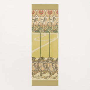 Alfonse Mucha Mohn Art Nouveau Florale Tapete Yogamatte