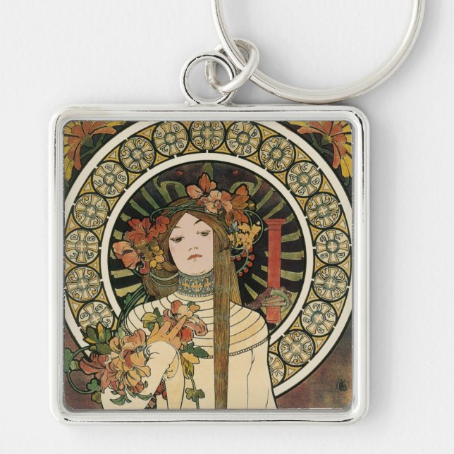 Alfonse Mucha Trappistine Nouveau Schlüsselanhänger (Vorne)
