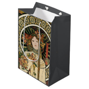 Alfonse Mucha Trappistine Nouveau Vintage Poster Mittlere Geschenktüte