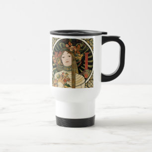Alfonse Mucha Trappistine Nouveau Vintage Poster Reisebecher
