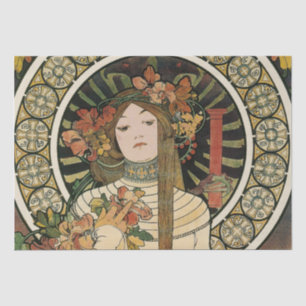 Alfonse Mucha Trappistine Nouveau Vintage Poster Seidenpapier