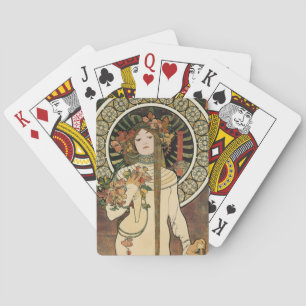 Alfonse Mucha Trappistine Nouveau Vintage Poster Spielkarten