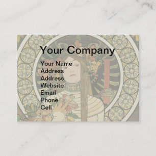 Alfonse Mucha Trappistine Nouveau Visitenkarte