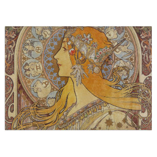 Alfonse Mucha Zodiac Art Nouveau Frau Schneidebrett