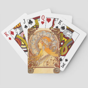 Alfonse Mucha Zodiac Art Nouveau Frau Spielkarten