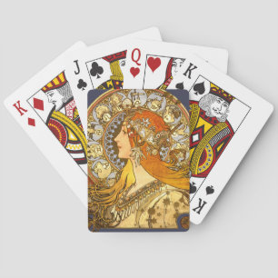 Alfonse Mucha Zodiac Art Nouveau Frau Spielkarten