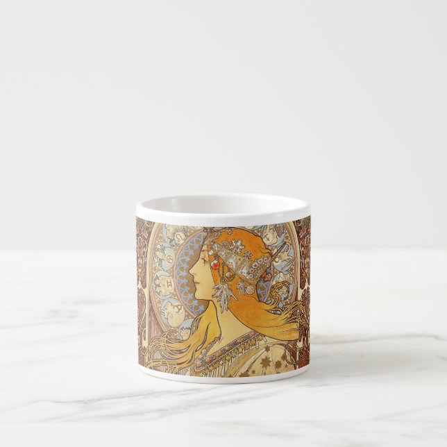 Alfonse Mucha Zodiac Art Nouveau Woman Espressotasse (Vorderseite)