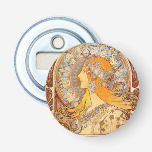 Alfonse Mucha Zodiac Art Nouveau Woman Flaschenöffner