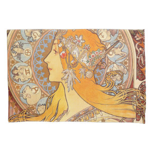 Alfonse Mucha Zodiac Art Nouveau Woman Kissenbezug