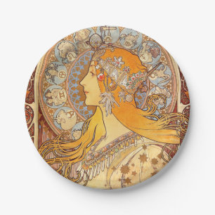 Alfonse Mucha Zodiac Art Nouveau Woman Pappteller