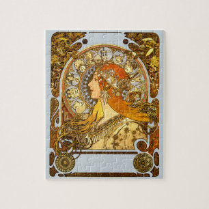 Alfonse Mucha Zodiac Art Nouveau Woman Puzzle