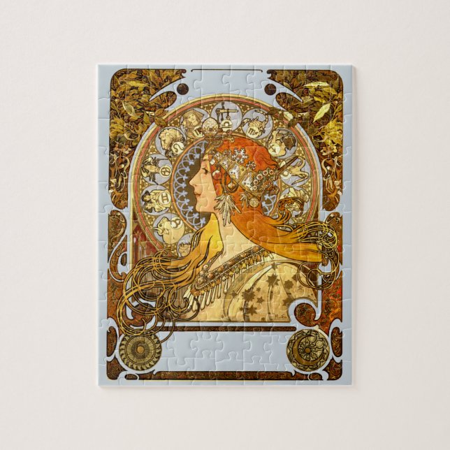 Alfonse Mucha Zodiac Art Nouveau Woman Puzzle (Vertikal)