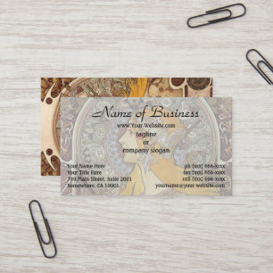 Alfonse Mucha Zodiac Woman Art Nouveau Visitenkarte