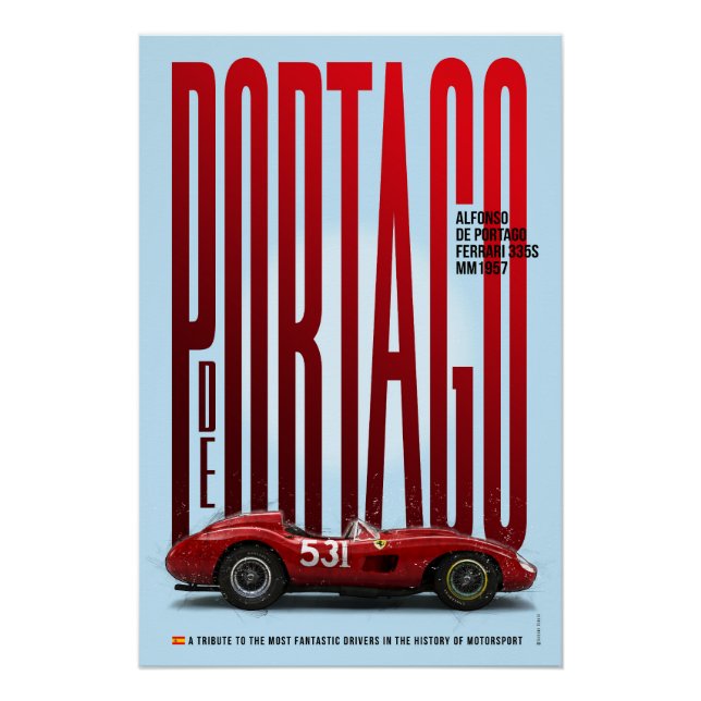 Alfonso de Portago Tribute Ferrari 335S Poster (Vorderseite)