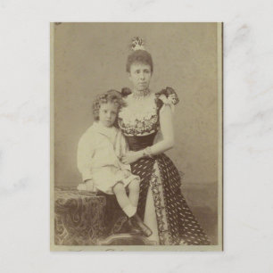 Alfonso XIII, KÖNIG SPANIEN & Mutter #001ES Postkarte