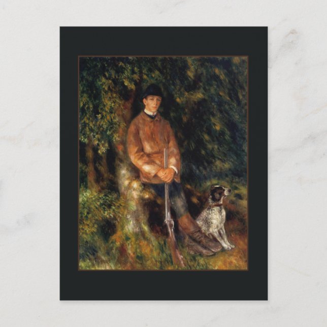Alfred Berard und sein Hund von Renoir Postkarte (Vorderseite)