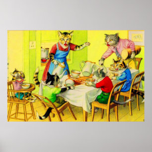 Alfred Mainzer cats Dinner Desaster Poster