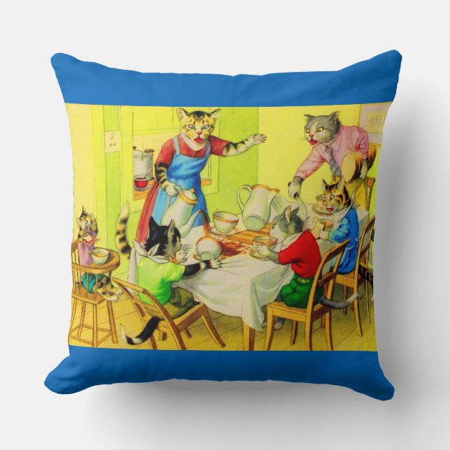 Alfred Mainzer cats Dinner Desaster print Kissen (Vorderseite)
