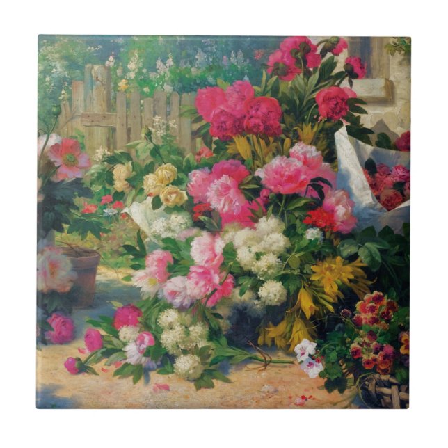 Alfred Petit Blume Baskets und Blume Pots in.. Fliese (Vorderseite)