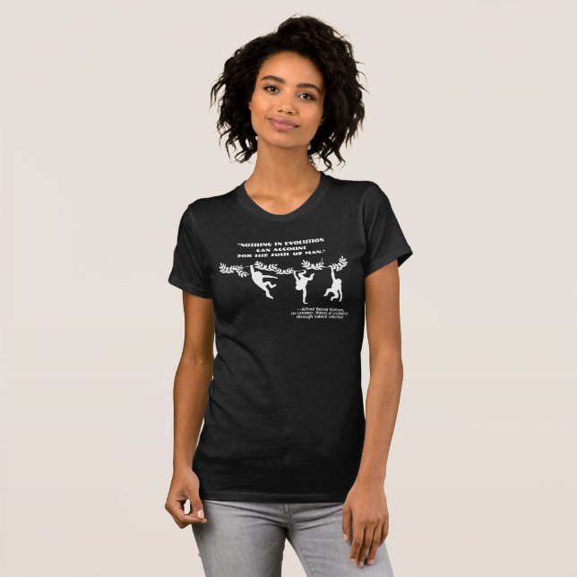 Alfred Russel Wallace Quote mit Affen T-Shirt (Vorne ganz)