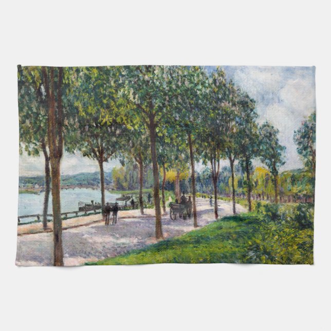 Alfred Sisley - Allee of Kastanienbäume Geschirrtuch (Horizontal)
