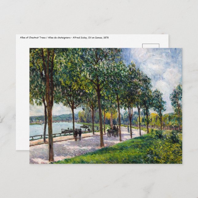 Alfred Sisley - Allee of Kastanienbäume Postkarte (Vorne/Hinten)