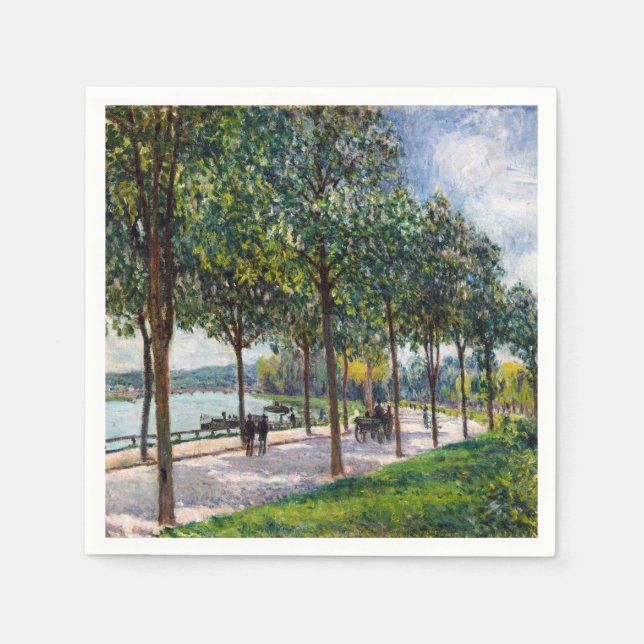 Alfred Sisley - Allee of Kastanienbäume Serviette (Vorderseite)