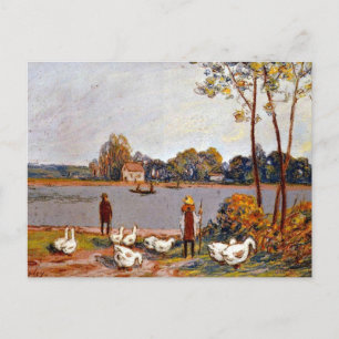 Alfred Sisley Art: Am Fluss Loing Postkarte