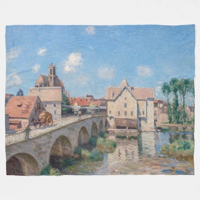 Alfred Sisley artwork - Le Pont de Moret Fleecedecke (Vorderseite (Horizontal))