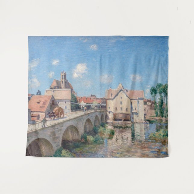 Alfred Sisley artwork - Le Pont de Moret Wandteppich (Vorderseite (Horizontal))