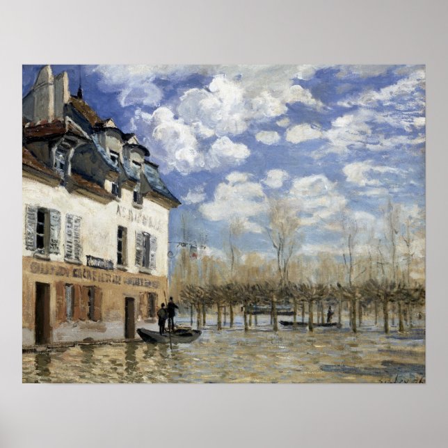 Alfred Sisley Boat in der Flut von Port Marly Poster (Vorne)