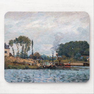 Alfred Sisley - Boote an der Schleuse Bougival Mousepad
